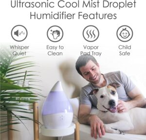 Nikuwaxi 3 L Ultrasonic Cool Mist Humidifier, Essential Oil Diffuser, Whisper Quiet Operation, Automatic Shut-off, 7 Color LED Night Light Function for Bedroom, Home, Office and Plants-B0BW36451Y