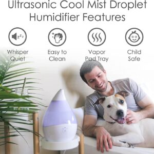 Nikuwaxi 3 L Ultrasonic Cool Mist Humidifier, Essential Oil Diffuser, Whisper Quiet Operation, Automatic Shut-off, 7 Color LED Night Light Function for Bedroom, Home, Office and Plants-B0BW36451Y