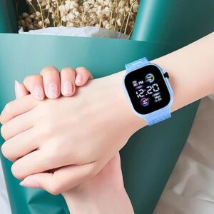Led Display Digital Kids Watches Sport Boys Girls Luminous Children’s Electronic Wristwatch Students Clock Watches Relojes 2024 (Light Pink)-B0DF53V54K