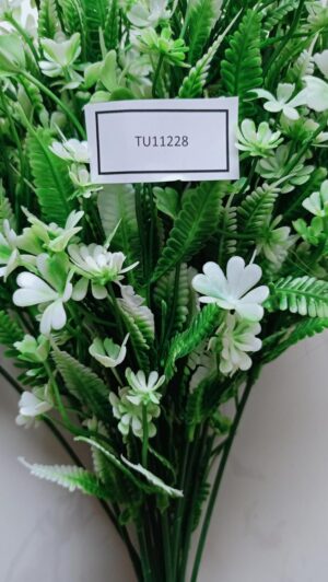 [1PCs -As Shown -18 Green Branches ] Artificial Flower DIY Wedding Colorful Flower Bouquet Plastic Plants Fake Flowers For Garden Porch Window Home Room Table Decor (TU11228)-B0DWT892V2
