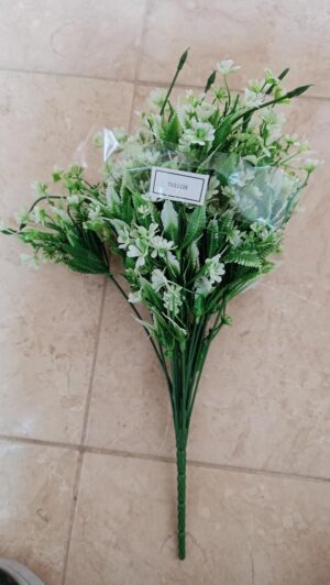[1PCs -As Shown -18 Green Branches ] Artificial Flower DIY Wedding Colorful Flower Bouquet Plastic Plants Fake Flowers For Garden Porch Window Home Room Table Decor (TU11228)-B0DWT892V2