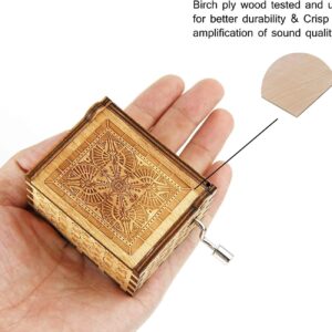 UspotUshop Merry Christmas Wooden Hand Cranked Collectible Jingle Bell Themed Brown Music Box (Merry Christmas Edition)-B08MXZ861F