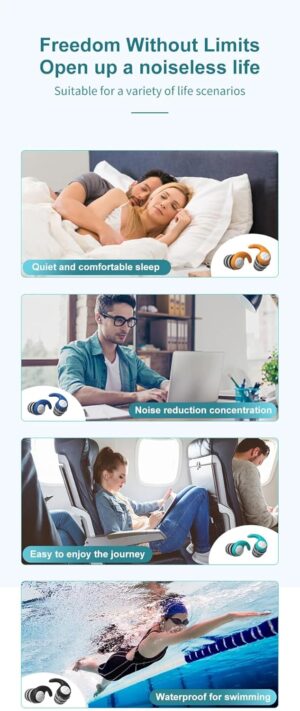 1 Pair Triple Layer Silicone Noise Cancelling Earplugs Suitable for Sleep Swimming Waterproof Noise Filter Creating Random Color-B0DWVB6X7S