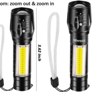 COB LED Flashlight Rechargeable Torch Zoom Flashlight Built-in Battery+USB Cable (1 Pack) 11Cm (1 Pack)-B0DJ8KZ8TV