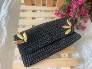 Handmade Crochet Portfied Bag - شنط بورتوفيه سيدات من الكورشيه صناعه يدوية (CO013)-B0D7X1QW3T