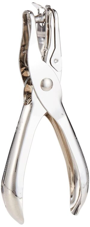 Metal Hand Punch, 1 Hole Punch, Single Hole Punch, Stainless Steel Paper Punch, 6 mm, Capacity 8 Sheets, Silver 1Pcs-B0DW9B6H35
