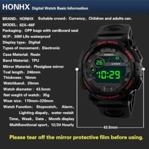 Men's Outdoor Sports Watch Waterproof Honhx Luxury Mens Digital Led Watch Light Changer Date Sport Men Outdoor Electronic Watch (K)-B0C6YF3X1F