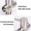 1PCs Solid Brass G1/2" Shower Arm All Metal Universal 3-Way Diverter Valve for Hand Shower and Fixed Shower Head，Replacement Component Adapter-B0CVL5SB14