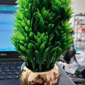 Cute And Amazing Artificial Bonsai Tree in Pot, Green (9X9X21) (W*L*H) Cm Planter Unique Succulent Planter Funny Plant Pot Grass Pot for Indoor Plants Home Decor (Green Grass)-B0DWSJPJDX