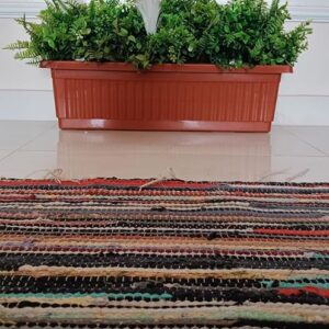[1PCs -As Shown] Artificial flower basin and basin stand, Artificial Fern & Greenery Planter in Brown Rectangular Pot - نباتات صناعية بتنسيق رائع وكثيف-B0DY62PSBX