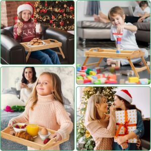 Bed Tray Table Folding Legs with Handles Breakfast Tray for Sofa Eating,Drawing,Platters Bamboo Serving Lap Desk Snack Tray-B0DYGGZR6B