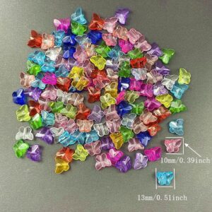 100PCS Mini Acrylic Beads 15mm Beads for Jewelry Making Bracelets Necklaces Earrings Key Chains Accessories DIY Crafts Valentine Christmas Birthday Gifts Mixed Color (butterflies)-B0DFH31G7G