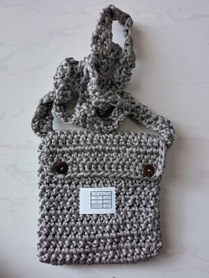 19 X 17 CM Mobile Handmade Crochet Crossbody Bag as Shown in Pic, Code MOW22 - شنطة كورشية صناعه يدوية-B0DRL54RST