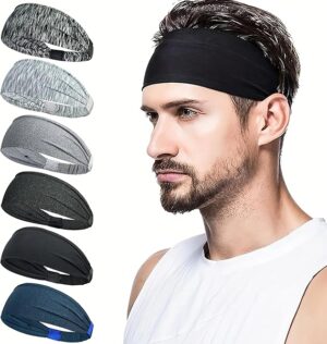 1PCs Sports Headbands For Men Woman Gym Yoga Sweat Hair Bands Soft Elastic Hairbands Stretch Outdoor Sport Sweatbands One Size-B0DVPGJWZ4