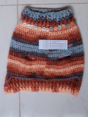 Dog and Cats HandMade Crochet Shirt, (Neck Diameter 16~23 Cm Chest Diameter 23~38Cm Max Round) Winter Pet Dog Clothes Crochet a winter jacket For Pets-CODE M2022-B0DQQ7881Y