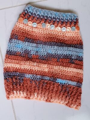 Dog and Cats HandMade Crochet Shirt, (Neck Diameter 17upto 32 Cm Chest Diameter 27 upto 39 Cm Max Round) Winter Pet Dog Clothes Crochet a winter jacket For Pets-CODE W15-B0DPBF37HY