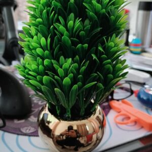 Cute And Amazing Artificial Bonsai Tree in Pot, Green (9X9X21) (W*L*H) Cm Planter Unique Succulent Planter Funny Plant Pot Grass Pot for Indoor Plants Home Decor (Green Grass)-B0DWSJPJDX