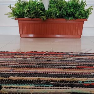 [1PCs -As Shown] Artificial flower basin and basin stand, Artificial Fern & Greenery Planter in Brown Rectangular Pot - نباتات صناعية بتنسيق رائع وكثيف-B0DY62PSBX