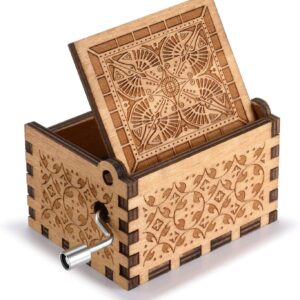 UspotUshop Merry Christmas Wooden Hand Cranked Collectible Jingle Bell Themed Brown Music Box (Merry Christmas Edition)-B08MXZ861F