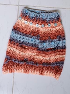 Dog and Cats HandMade Crochet Shirt, (Neck Diameter 17upto 32 Cm Chest Diameter 27 upto 39 Cm Max Round) Winter Pet Dog Clothes Crochet a winter jacket For Pets-CODE W15-B0DPBF37HY