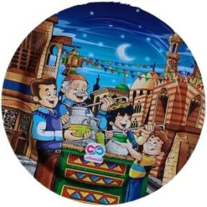IMG_3488-scaled Ramadan Plastic Tray Set 2 Pieces Different Dimensions Ramadan Circular Trays Ramadan Dessert Drink Tray Set Large 44Cm And Small Plate 35 Cm Tray (Random Color)-B0DWQ4CLHY