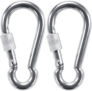 PROND Locking Carabiners, Heavy Duty Carabiner, 316 Stainless Steel Screw Lock Carabiner Hooks, 2.7inch (2PCS - 316 Stainless Steel-B08YK44Z18)