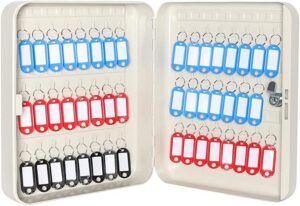 كبينة حفظ مفاتيح - عدد 48 ميداليا مفتاح للمصانع والورش والمنازل - خزنة مفاتيح من المعدن للعمر طويل معالجة ضد الصدأ والصدمات Metal Key Box for Safe and 48 Keys - B0BZRTWHN1