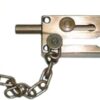 [1 Pcs] Door Chain Lock, Steel Slide Bolt Latch Safety Door Lock with Anti-Theft Chain and Spring Lock (Gold)-B0CK8CHNM2
