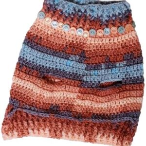 Dog and Cats HandMade Crochet Shirt, (Neck Diameter 17upto 32 Cm Chest Diameter 27 upto 39 Cm Max Round) Winter Pet Dog Clothes Crochet a winter jacket For Pets-CODE W15-B0DPBF37HY