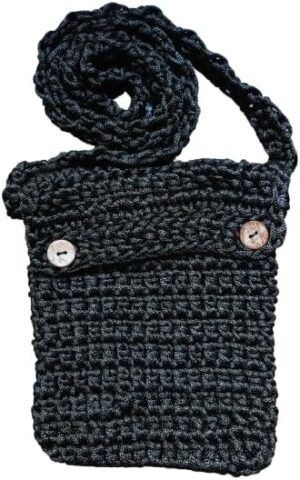 19X15 CM Mobile Handmade Crochet Crossbody Bag as Shown in Pic، Code HM 615 - شنطة كورشية صناعه يدوية-B0DR5W6WJ4