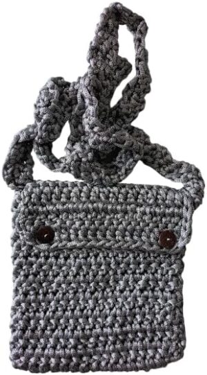 M 19X18 CM Mobile Handmade Crochet Crossbody Bag as Shown in Pic, Code MOS123 - شنطة كورشية صناعه يدوية-B0DRL1LXWN