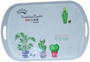 Big Melamine serving tray For Breakfast and - 55 X 38 X 3.1 CM (Shape !)-B0DYGKL2TQ
