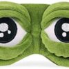 1Pcs - 3D Frog Cartoon Design Sleeping Eye Blinder Soft Plush Eye Mask Green-B0CKVXHVZZ