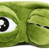 1Pcs - 3D Frog Cartoon Design Sleeping Eye Blinder Soft Plush Eye Mask Green-B0CKVXHVZZ