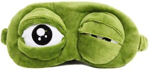 Funny Creative Pepe the Frog Sad Frog 3D Eye Mask Cover Cartoon Plush Sleeping Mask Cute Anime Gift-B091K412GD
