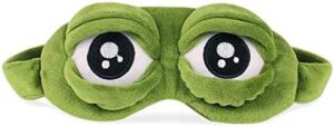 Funny Creative Pepe the Frog Sad Frog 3D Eye Mask Cover Cartoon Plush Sleeping Mask Cute Anime Gift-B091K412GD