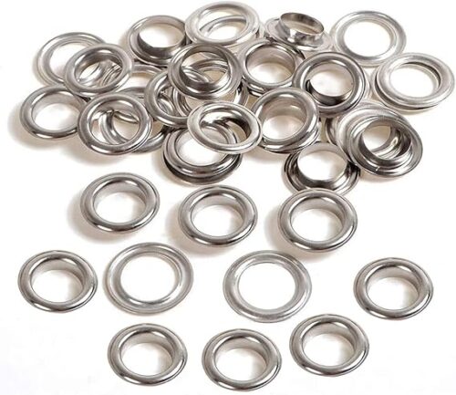 MySouq-Store - 100 Sets Metal Eyelet Grommet Ring Kit for Garment Canvas Sewing Accessories Silver - (Dia. 4mm)-B0C2HW3WYB