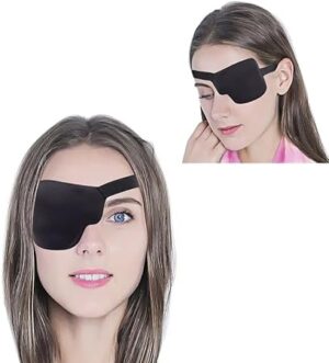 1Pcs-Kid's/Adult Black Adjustable Soft and Comfortable Pirate Eye Patch Single Eye Mask for Amblyopia Lazy Eye ‍ (Left)-B0DBMYJSMW