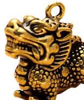 MySouq-Store 1pcs - Small Statue Figurine Wealth Brass Decor Prosperity Chinese Style Ornament Qilin Dragon Luck Animal Fengshui Vintage (O)-B0CT5P137B