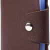 MySouq-Store 24 Bits Card Case Leather Function Business Card Holder Men Women Credit Card Bag ID Card Wallet (Dark Brown)-B0DY2S58T1