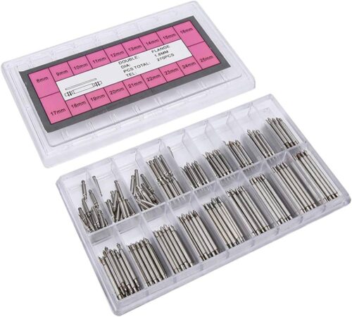 MySouq-Store 270Pcs Watch Wrist Band Spring Bars Strap Link Pins Stainless Steel Watchband Spring Bar 8-25mm Watch Strap Ear Sets for watch band repair (1.8MM-270Pcs 8mm-25mm)-B0D4RKJVMS