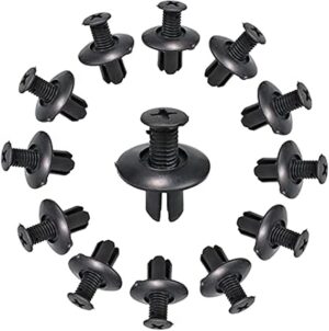 50Pcs 8mm Plastic Fasteners Screw Car Bumper Black Rivet Car Fastener Clips for Most Car Type-B0DFV5BDCR