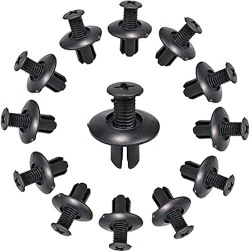 MySouq-Store 50Pcs 8mm Plastic Fasteners Screw Car Bumper Black Rivet Car Fastener Clips for Most Car Type-B0DFV5BDCR