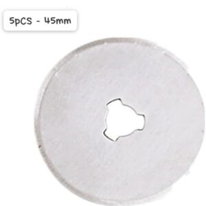 [ 5pcs 45mm ] Patchwork Roller Wheel Knife Cloth Cutting Knife Leather Paper Fabric Craft Fabrics Rotary Cutter DIY Sewing Accessories [only blades]-B0CV4ZX9NK