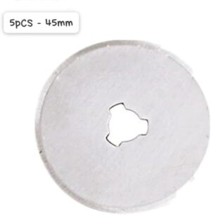 [ 5pcs 45mm ] Patchwork Roller Wheel Knife Cloth Cutting Knife Leather Paper Fabric Craft Fabrics Rotary Cutter DIY Sewing Accessories [only blades]-B0CV4ZX9NK