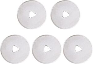 [ 5pcs 45mm ] Patchwork Roller Wheel Knife Cloth Cutting Knife Leather Paper Fabric Craft Fabrics Rotary Cutter DIY Sewing Accessories [only blades]-B0CV4ZX9NK