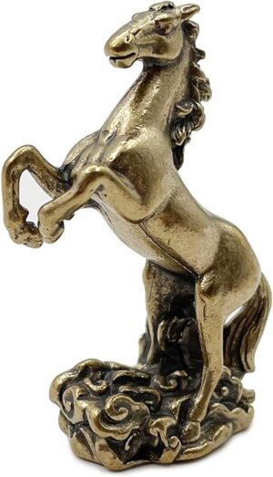 1pcs - Very Small Copper Running Horse Sculpture Ornaments Retro Brass Animal Feng Shui Small Statue Office Desk Home Decorations Figurines - 5.5 CM Max-B0C384C9DK