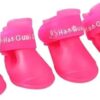 4pcs/lot S/M/L Pet Dog Rain and Againest Water Shoes for Dogs Booties Rubber Portable Anti Slip Waterproof Pet Dog Cat Rain Shoes - Read Dimensions Befor Buy (Rose RED, (L) 6x4.5cm(LxW))-B0DY1WN2WX