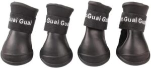 4pcs/lot S/M/L Pet Dog Rain and Againest Water Shoes for Dogs Booties Rubber Portable Anti Slip Waterproof Pet Dog Cat Rain Shoes - Read Dimensions Befor Buy (Black, (M) 5x4cm(LxW))-B0DY1XJXYY