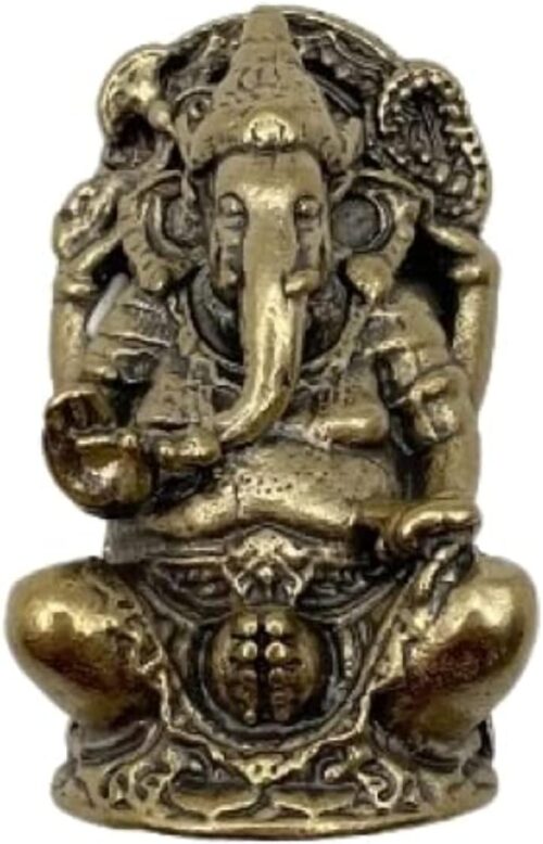 Mini Vintage Brass Ganesh Statue Pocket India Thailand Elephant God Figure Sculpture Home Office Desk Decorative Ornament Gift-B09YMM815P